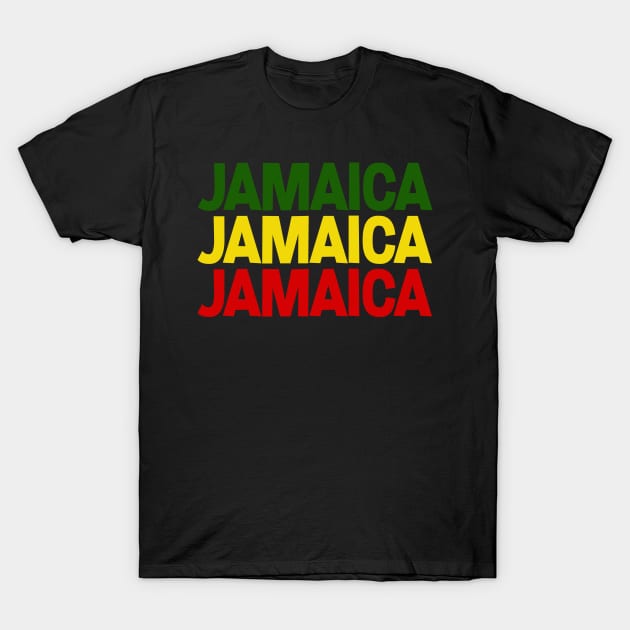 Jamaica Jamaica Jamaica Rasta Colors T-Shirt by alzo